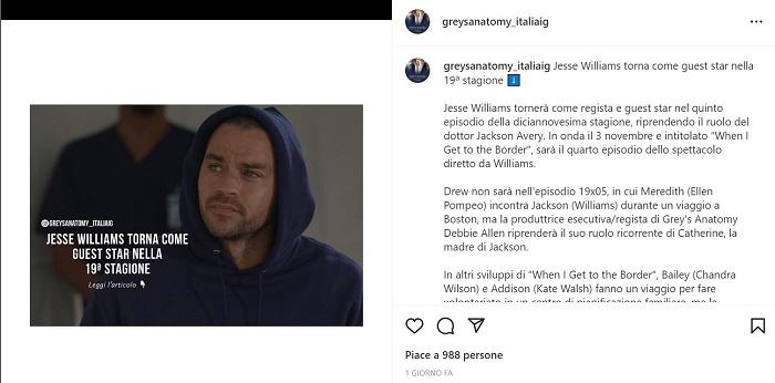 Grey’s Anatomy 19: ecco chi tornerà nella serie tv