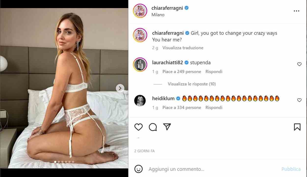 Chiara Ferragni pubblica una foto in intimo, scatenando gli haters