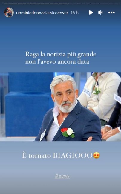 uomini e donne ritorno biagio