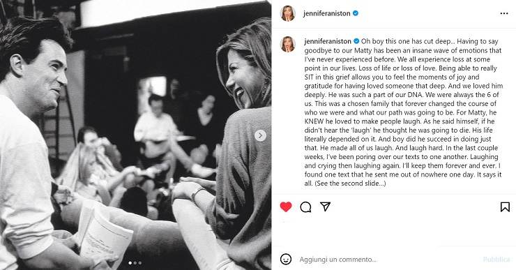 Jennifer aniston post matthew perry